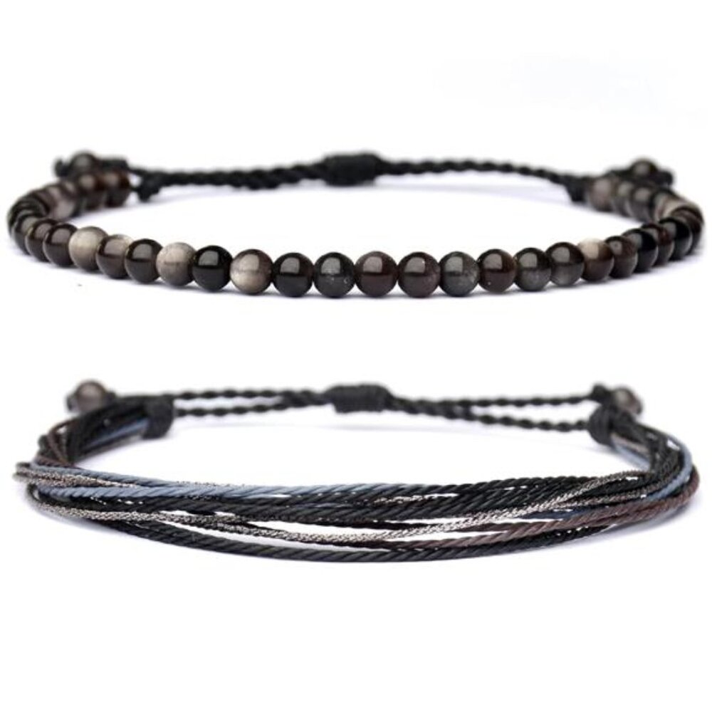 Natural Stone Beaded Bracelets for Women Unisex Adjustable Bracelets